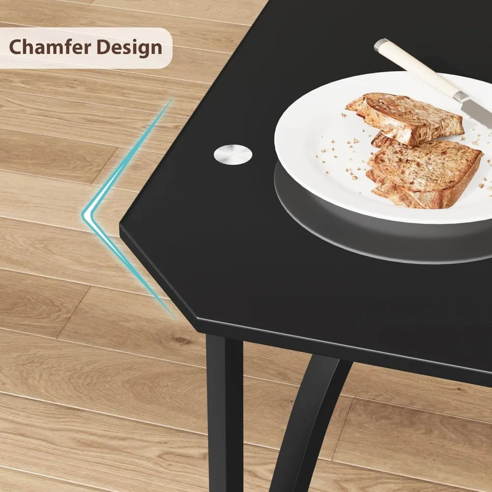 Dining Table Set for 2, Kitchen Table Chairs Set of 2 with Ultra Comfortable PU Cushion, Dining Room Table Set for 2 Furniture