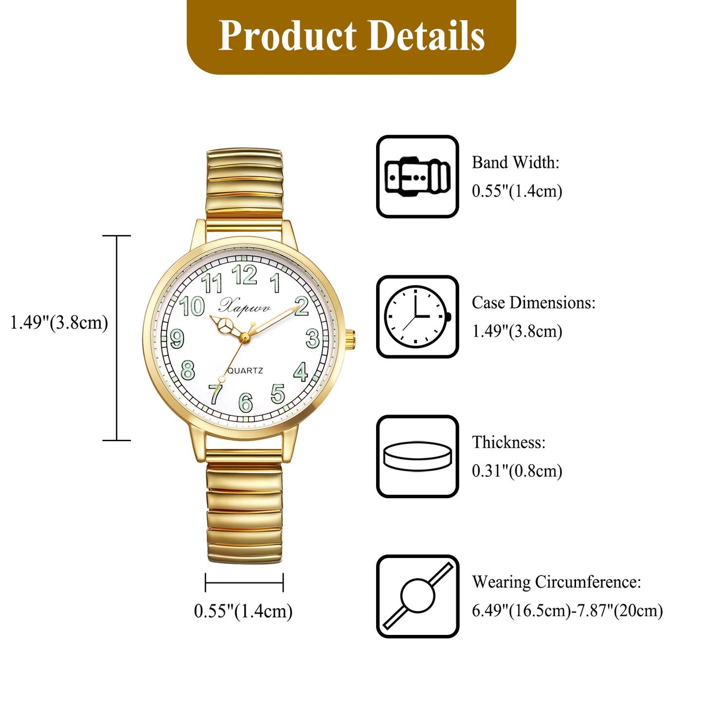 LANCARDO Elastic Women Watch Waterproof Luminous Scale and Hand Hard Steel Bracelet Elastic Strap Watch Simulates Quartz