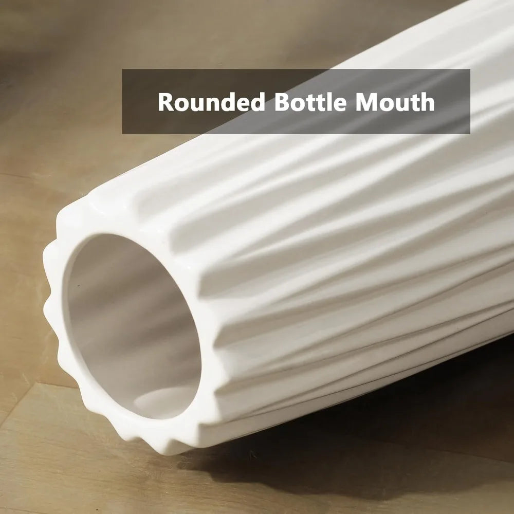 Stylish Tall Ceramic Floor Vase, 28 Large Decorative Vases for Modern Living Room, Home Office, Bedroom Accents