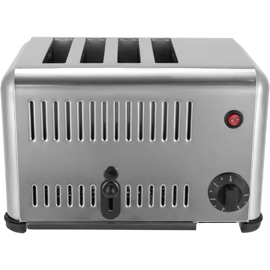 4-Slice Toaster with Wide Slots for Restaurant and Home Use 1650W Stainless Steel Smart Countertop Pop-Up Bread Baking Machine