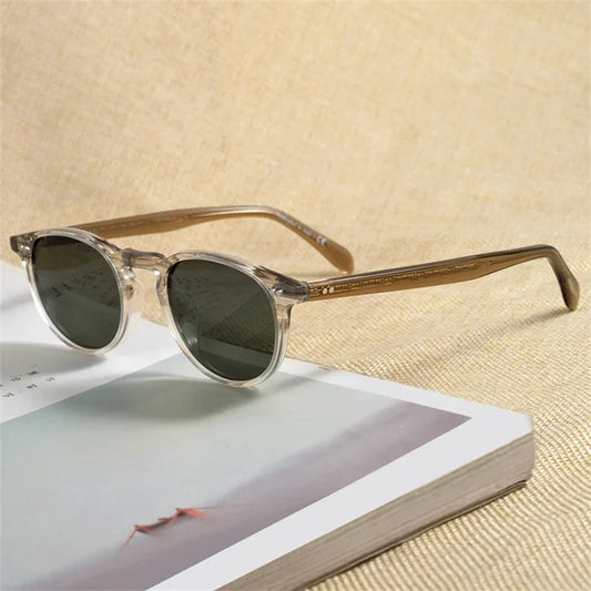 Oval Round OV5004 Polarized Sunglasses for Men Women Female Shades Riley-R Vintage Brand Designer Sun Glasses
