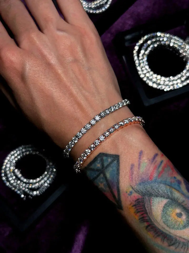 Luxury Men Women Hip Hop Iced Out Fine Jewelry 2MM 3MM 4MM 5MM S925 Silver Vvs Moissanite Tennis Chain Necklace