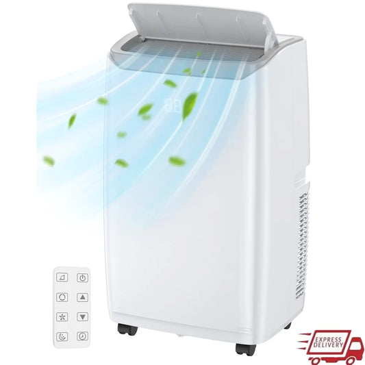 12000 BTU Portable Air Conditioner 3-in-1 Cooling Dehumidifying Fan Remote Control Ideal 450 Sq Ft Rooms Energy Efficient Quiet