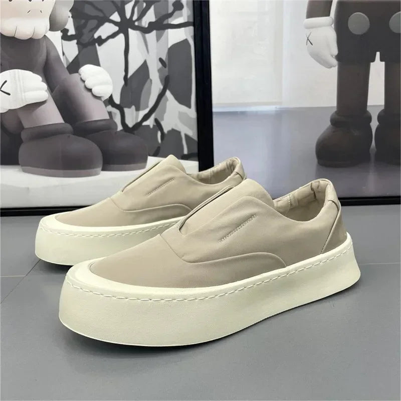 Men's Shoes 2025 New Solid color Fashion Casual Shoes Flat bottom Breathable Walking Shoes Comfortable Loafers Platform Sneakers