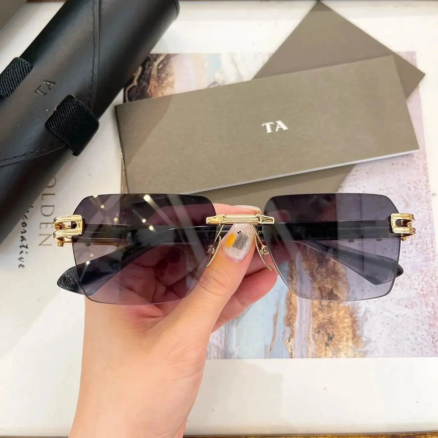 Original For LIANGCHENDIT DT META-EVO ONE DTS-147 Acetate Frame Men Sunglasses Gradient Driving Anti-Glare Women Couple Eyewear