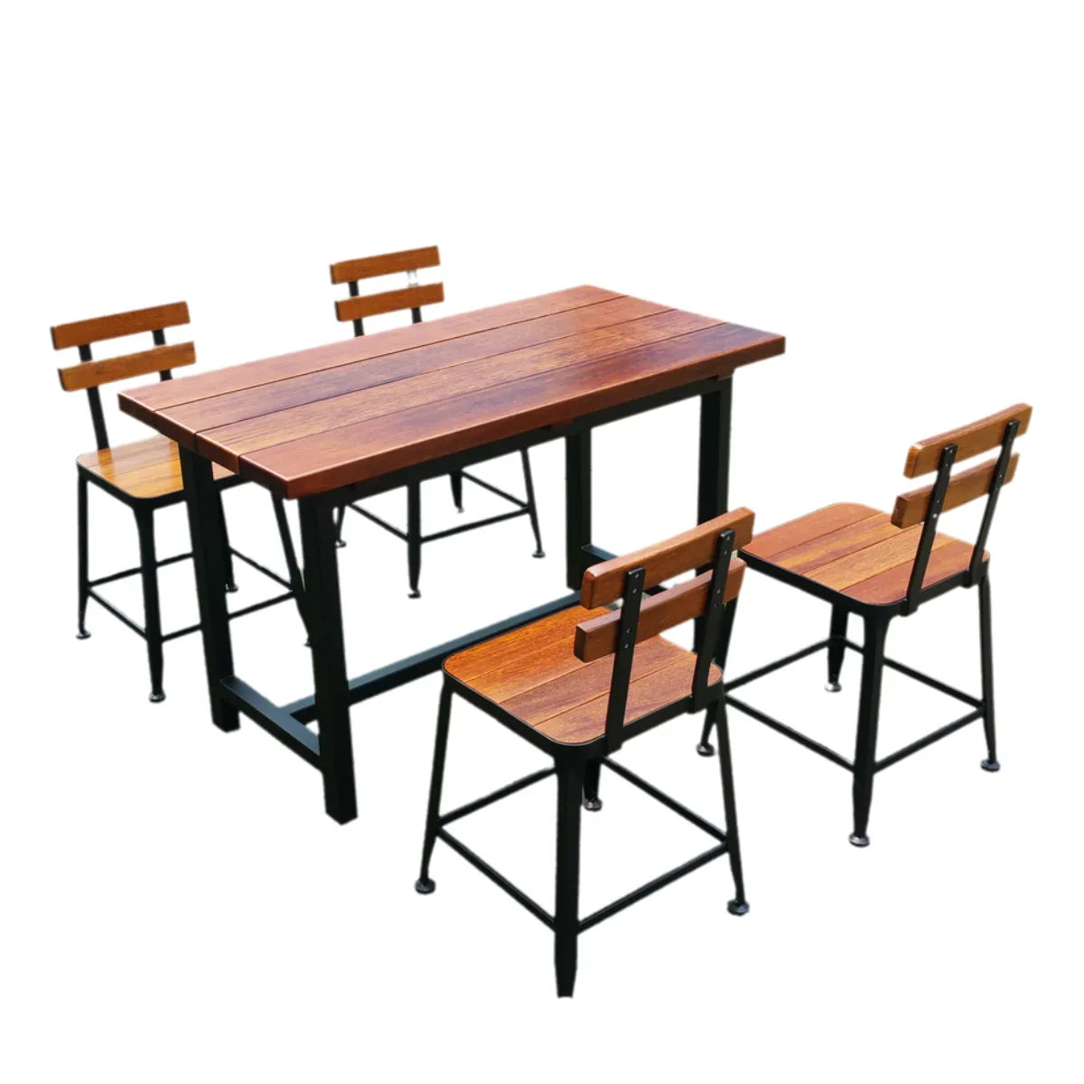 High Quality 4 Seater Dining Table Set Outdoor Merbau Wooden Garden Furniture Outdoor Bar Table And Chair Set