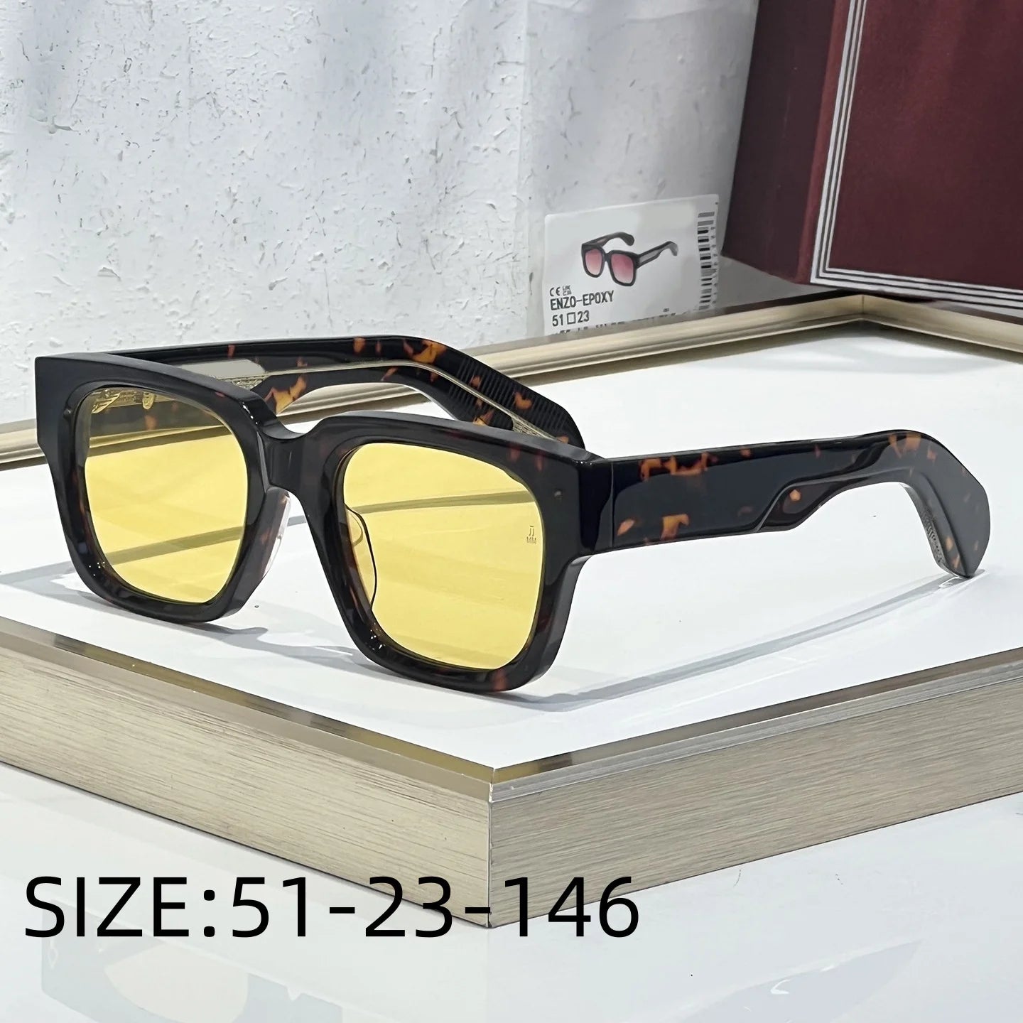 JMM ENZO EPOXY Luxury Handmade Sunglasses UV400 Classic Fashion High-Quality Outdoor Holiday Sun Glasses  Man And Woman