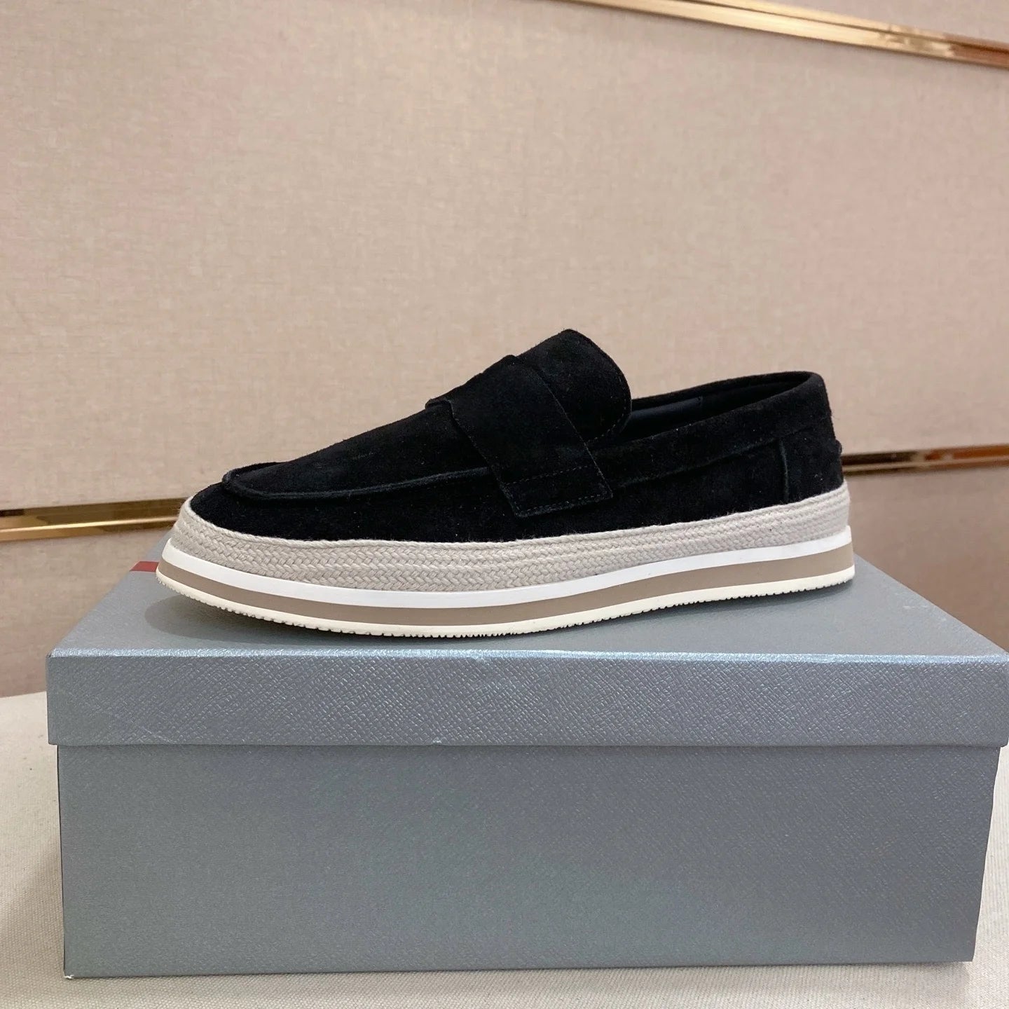 Men's Women loafers retro straw sole slip-on shoes versatile casual slip-on shoes