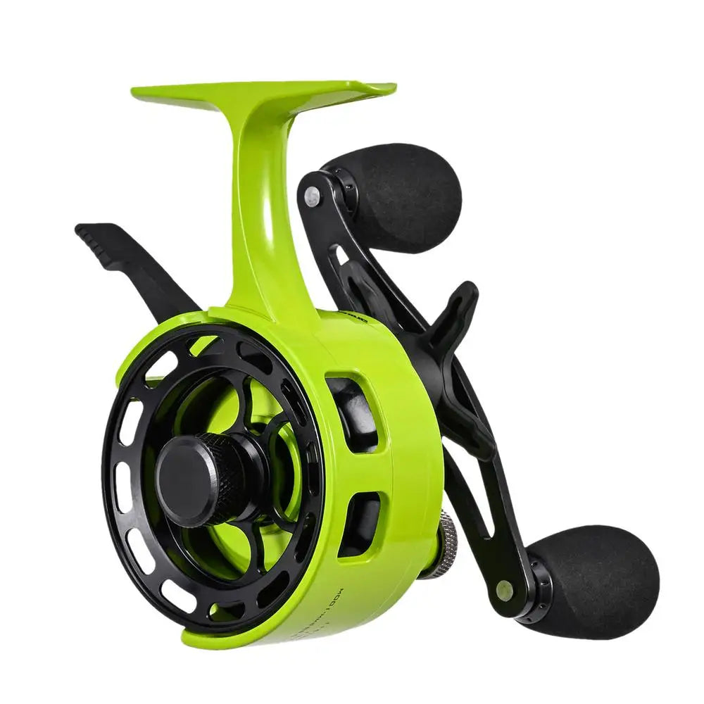 Ice Fishing Reel Large Spool Diameter Inline Freespool Reel Wear-Resistant 31 BB Ice Fishing Gear for Sea Lake Pond Metal Spool