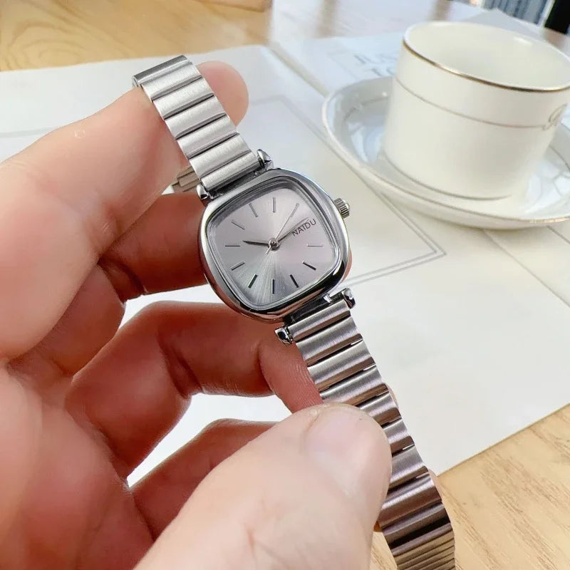 Fashion Women Watches Relogio Feminino Luxury Sliver Colors Watch Ladies Steel Strap Quartz Wristwatch Clock Reloj Mujer
