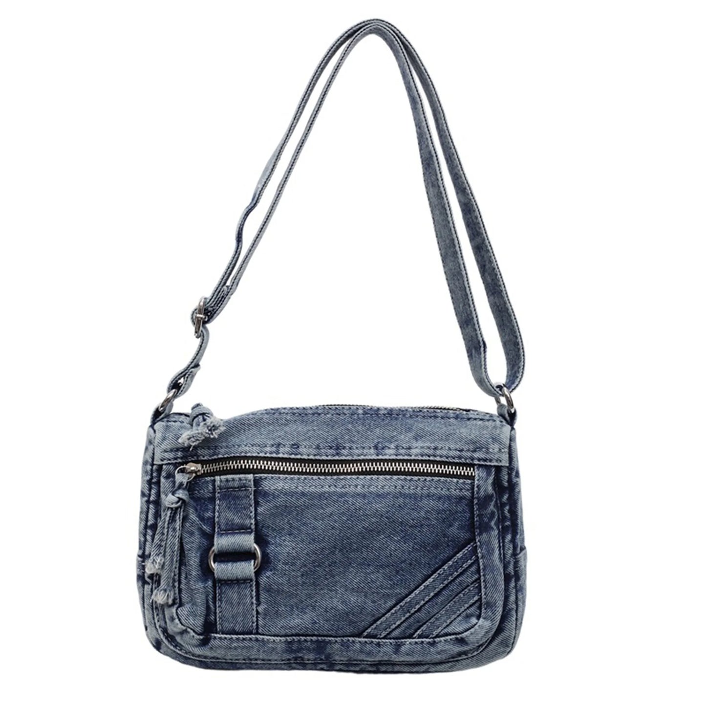 Fashionable Women s Denim Shoulder Bag with Adjustable Strap and Spacious Interior for Everyday Use