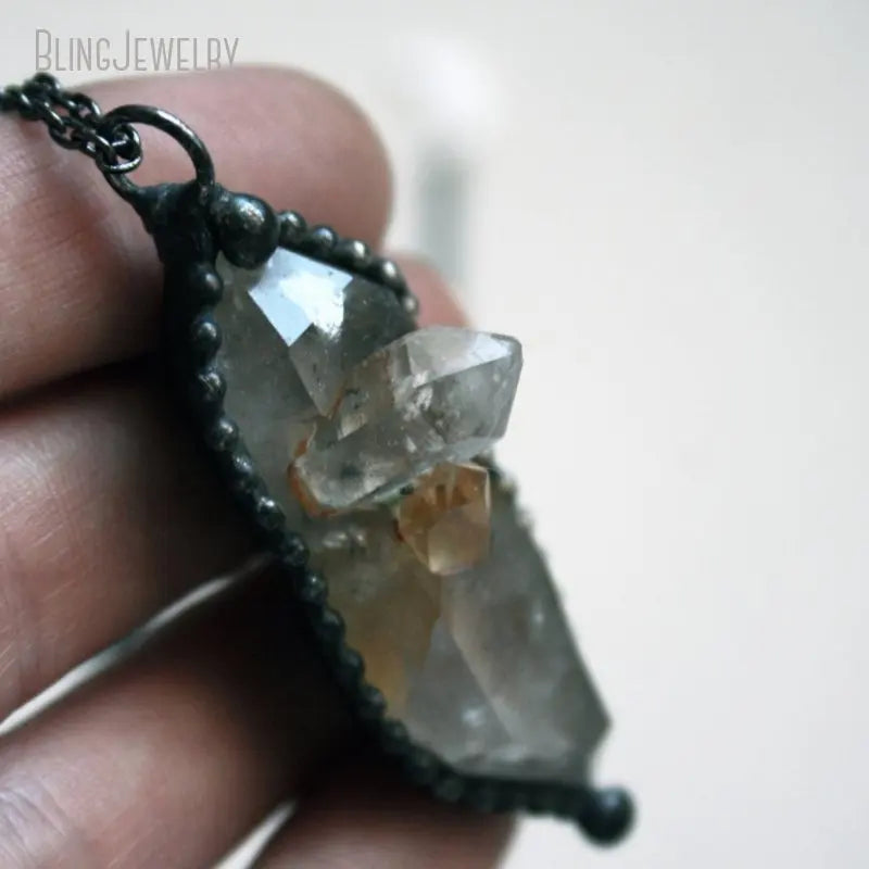 10pcs Minimal Herkimer Tibetan Quartz Layered Chain Necklace Wicca Y2k Jewelry Goth Choker Boho Goblincore Emo Talisman Arcane