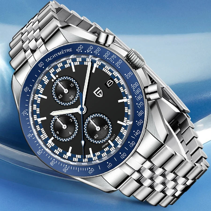 PAGANI DESIGN 500 Speedometer Quartz Luminous Man watch 316L All Steel Automatic Date Watch Japan Movt Sapphire Luxury Men watch