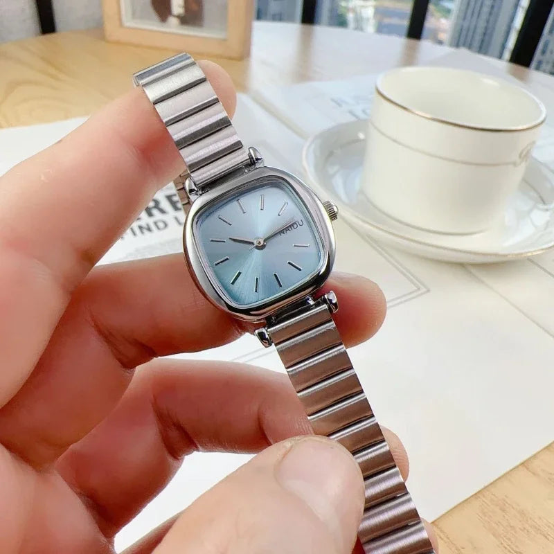 Fashion Women Watches Relogio Feminino Luxury Sliver Colors Watch Ladies Steel Strap Quartz Wristwatch Clock Reloj Mujer