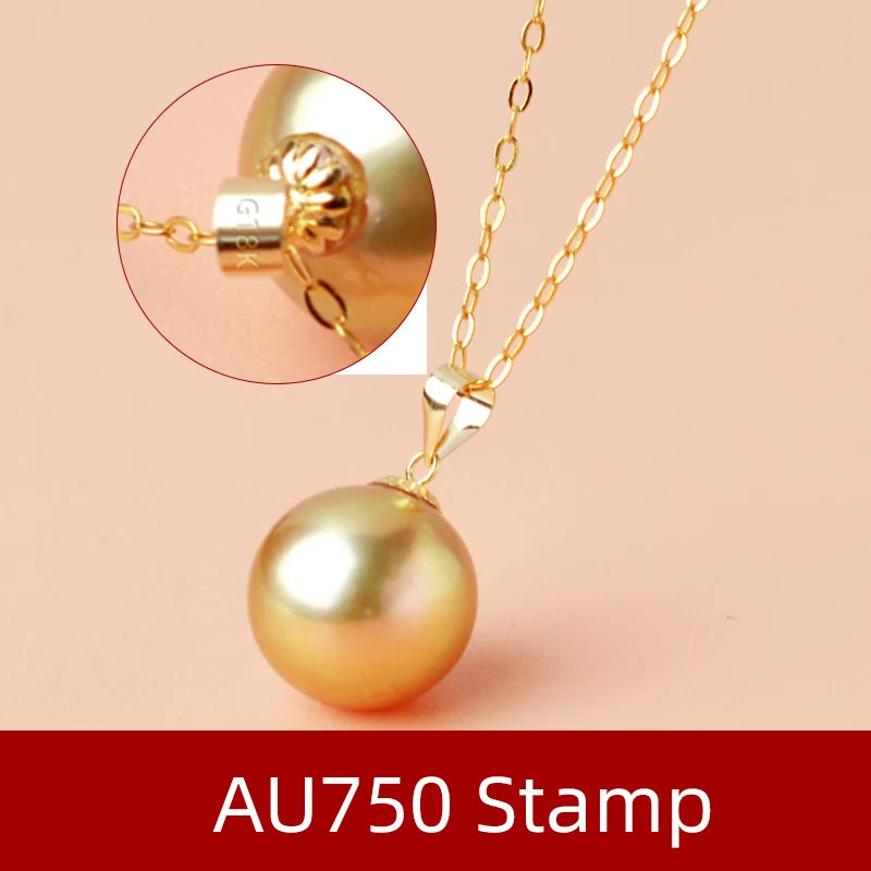 XF800  18K Gold Natural South Sea Pearl Jewelry Set Au750 Pendant Earrings  Fine Jewelry Party Gifts  For Women T427