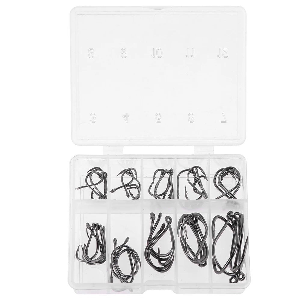 American Swivel Reinforced Connector 50Pcs Enhanced Pin Fishhook Lure Tackle Kit for Outdoor Fishing Accessory Set
