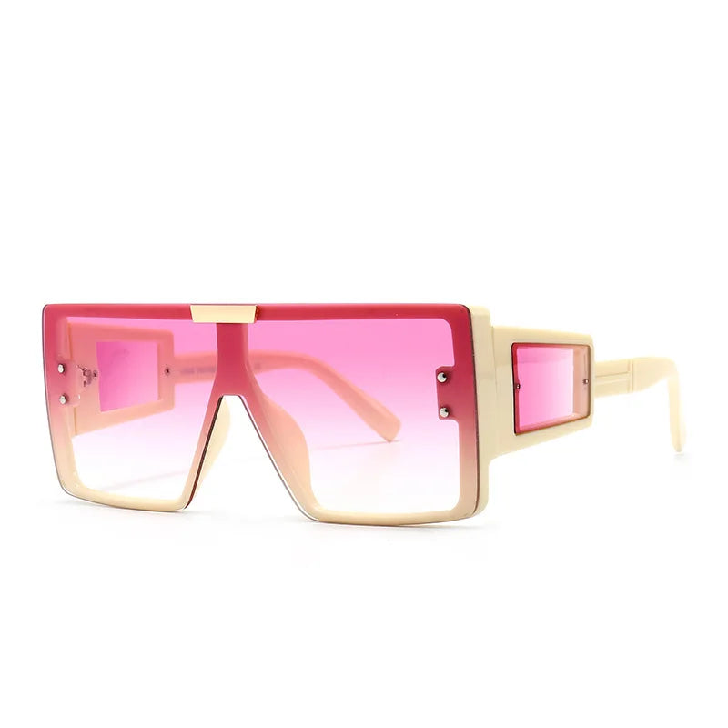 Shield Visor Mask Sunglasses Women Men 2023 Oversized Windproof Punk Glasses Square Big Frame Goggles Shades Sport UV400 Oculos