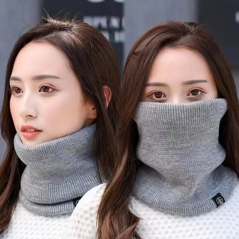 Outdoor Cycling Face Cover Unisex Fleece Lined Thickened Neck Gaiter for Winter Versatile Knitted Neck Warmer WBr01