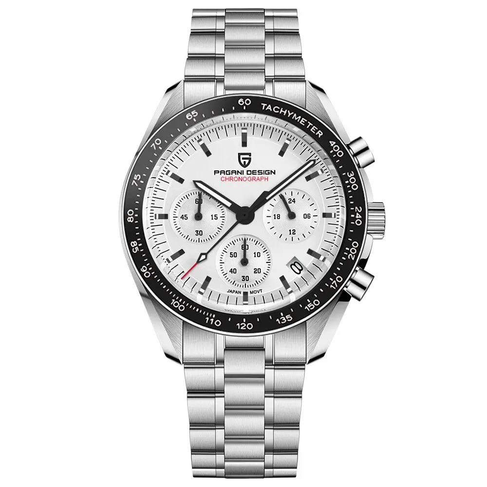 PAGANI DESIGN New Luxury Moon Quartz Watches For Men Stainless steel Luminous waterproof Sports Chronograph Man 2025 Retro Watch