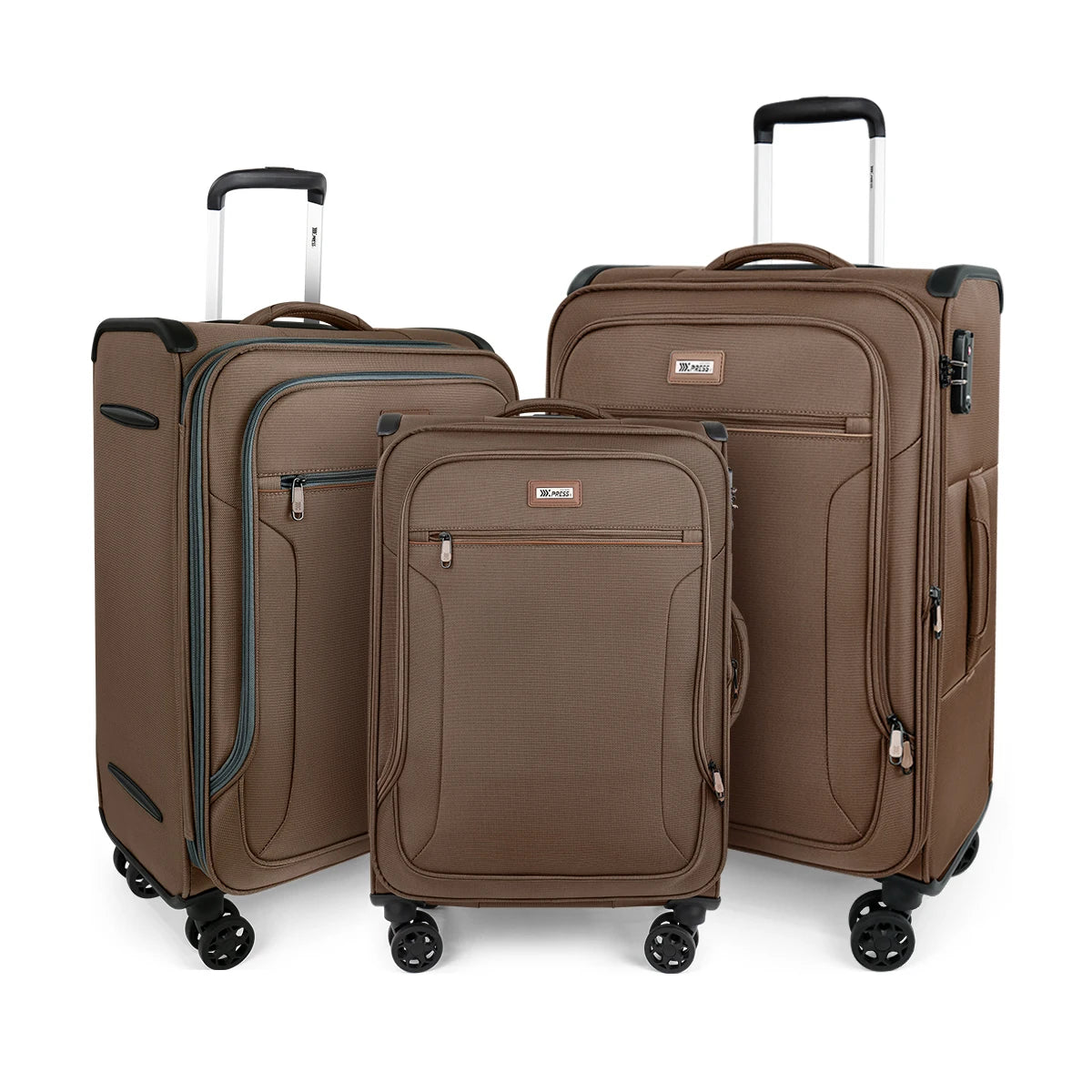 Softside Luggage Expandable 3 Piece Set Suitcase with Spinner Wheels & TSA Lock Softshell Lightweight Luggage Set for Traveling