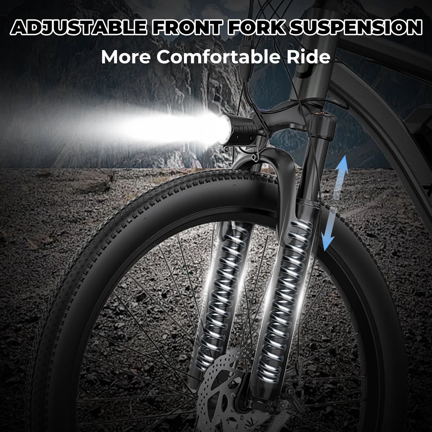 Adult electric bicycle, 26 inch electric mountain bike with detachable battery, 720W peak 36V motor, 7-speed 20MPH Ebike