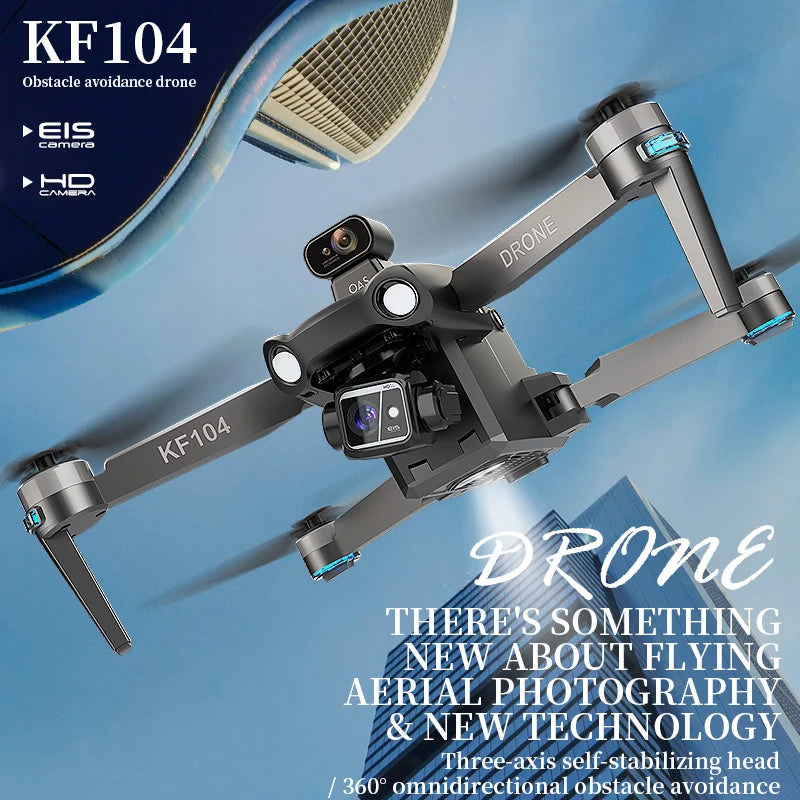 NEW KF104 MAX2 GPS Drone 4K Professional 3-Axis Gimbal Obstacle Avoidance 6KM EIS Drones With Camera Foldable RC Quadcopte