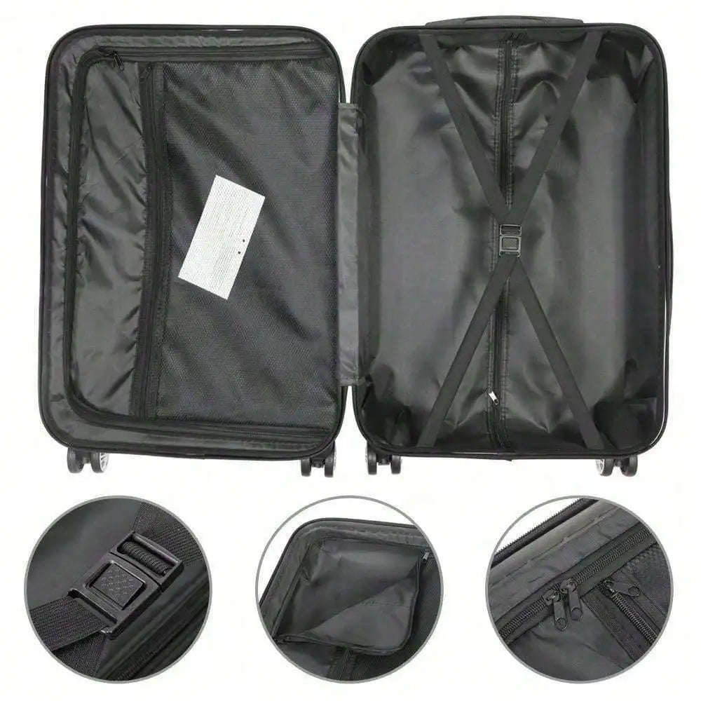 20" 24" 28" Luggage 3 Piece Set Suitcase Spinner Hardshell Lightweight TSA Lock