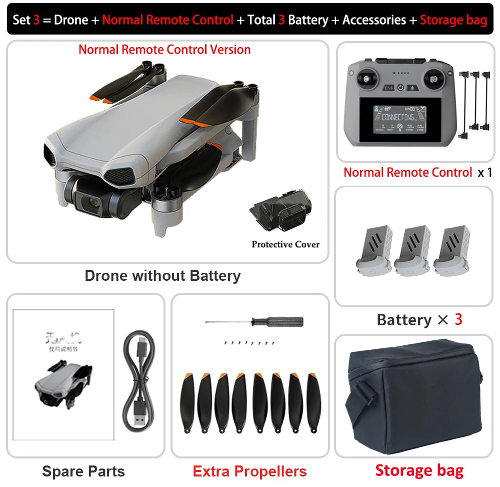 XINLIN XiL 017 Drone 4K HD Camera 3-Axis Gimbal Touch Screen 249g Ultralight design Brushless EIS Electronic RC Quadcopter Toys