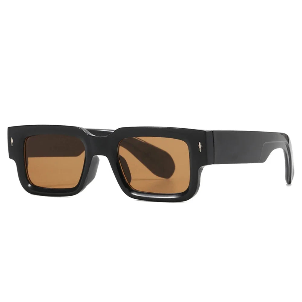 Retro Men Square Sunglasses For Women Vintage Luxury Rivet Designer Sun Glasses Fashion Arrow Shades UV400 Eyeglasses