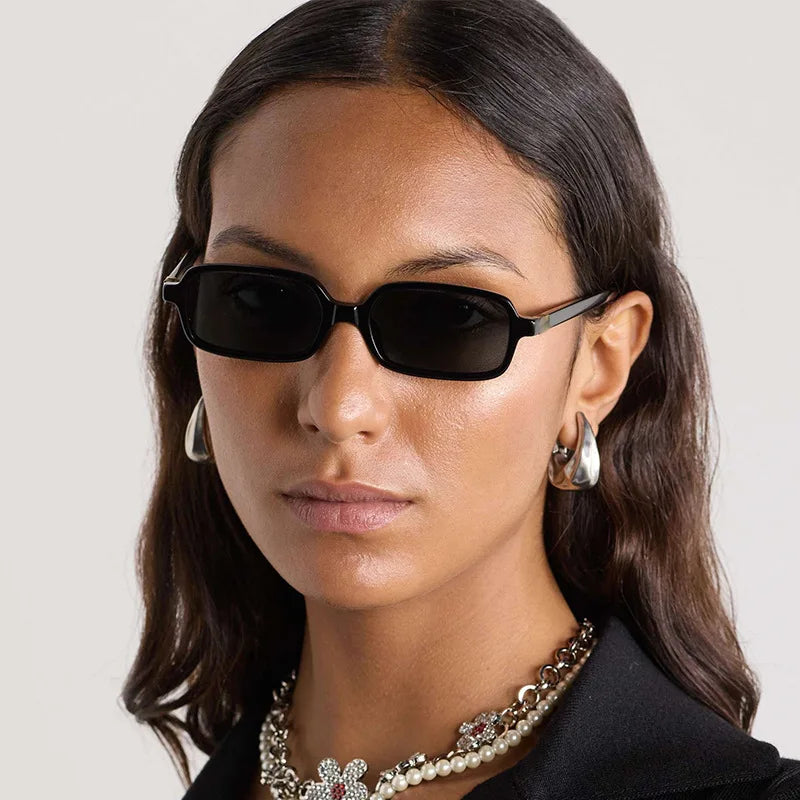 Luxurious Rectangle Sunglasses Women Oval Vintage Brand Designer Square Sun Glasses Men Shades Female Eyewear