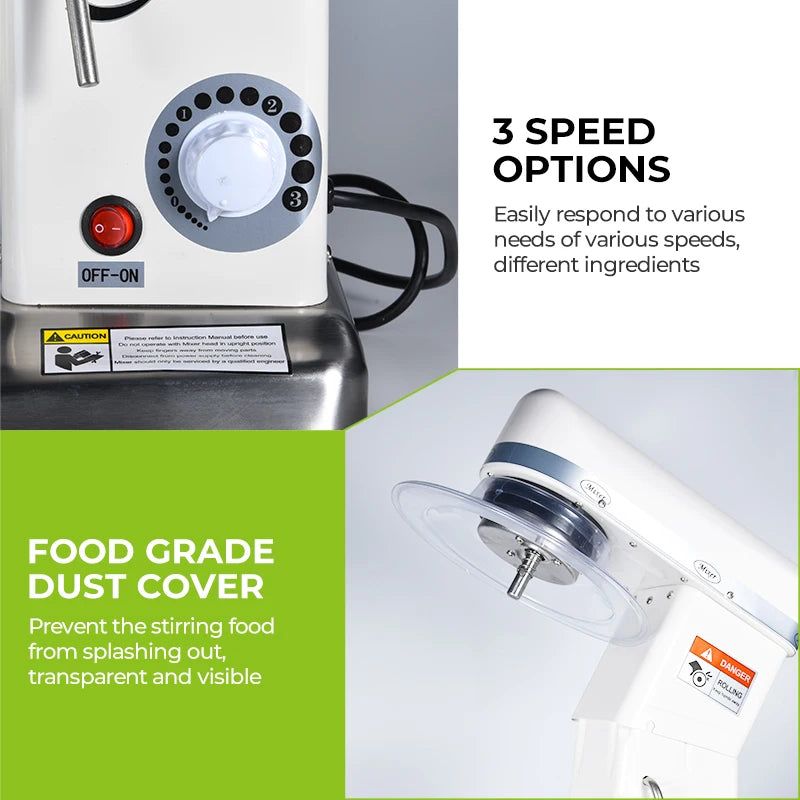 MOSEENER Commercial Electric Planetary Food Mixer 5L-70L Capacity Removable Bowl Bread Dough Mixer For Household Use Mixer