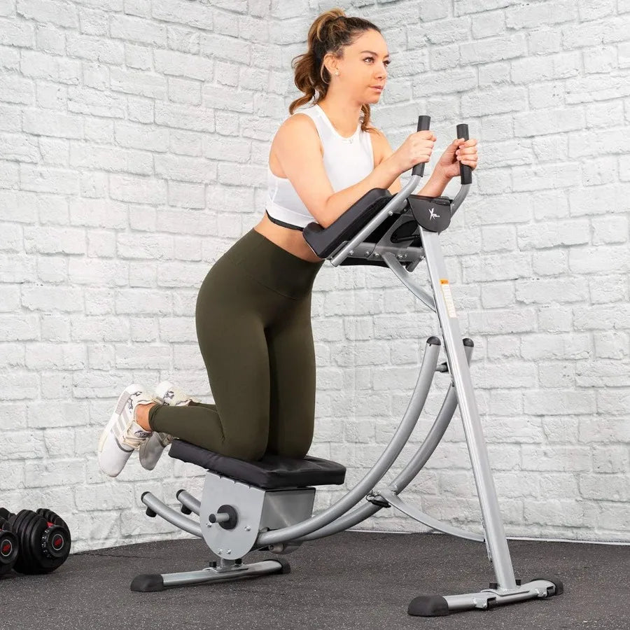 Ab Machine Abdominal Workout Crunch Fitness Exercise Equipment Silver/Black