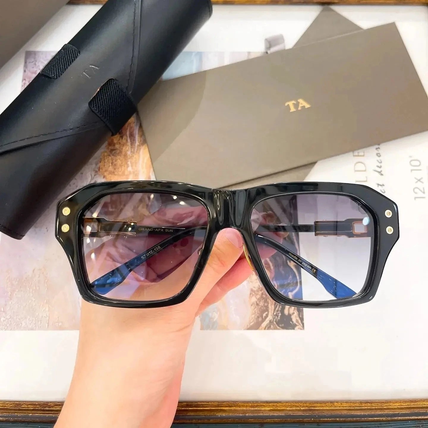 Authentic For DIYTA DT DTS417A Luxury Design Business Men Women Sun Glasses Square UV400 Polarized Male Couple Eyewear With Box