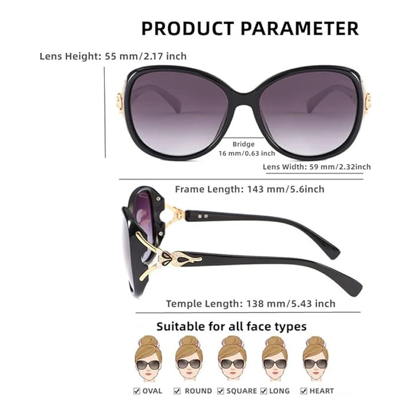 women's sunglasses, fashionable polarized sunglasses, oversized sunglasses, women's shading and UV protection