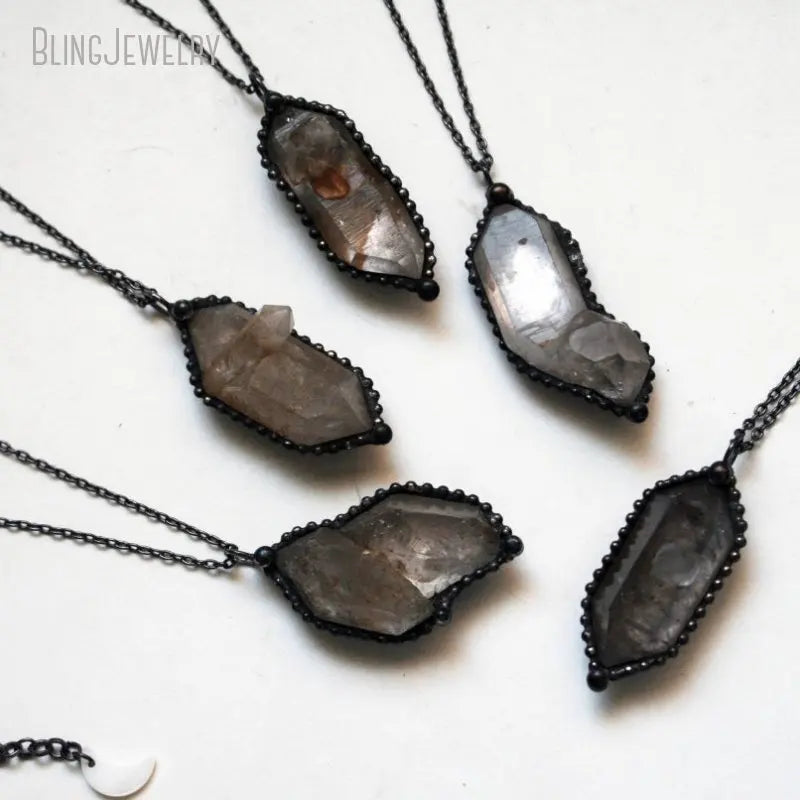 10pcs Minimal Herkimer Tibetan Quartz Layered Chain Necklace Wicca Y2k Jewelry Goth Choker Boho Goblincore Emo Talisman Arcane