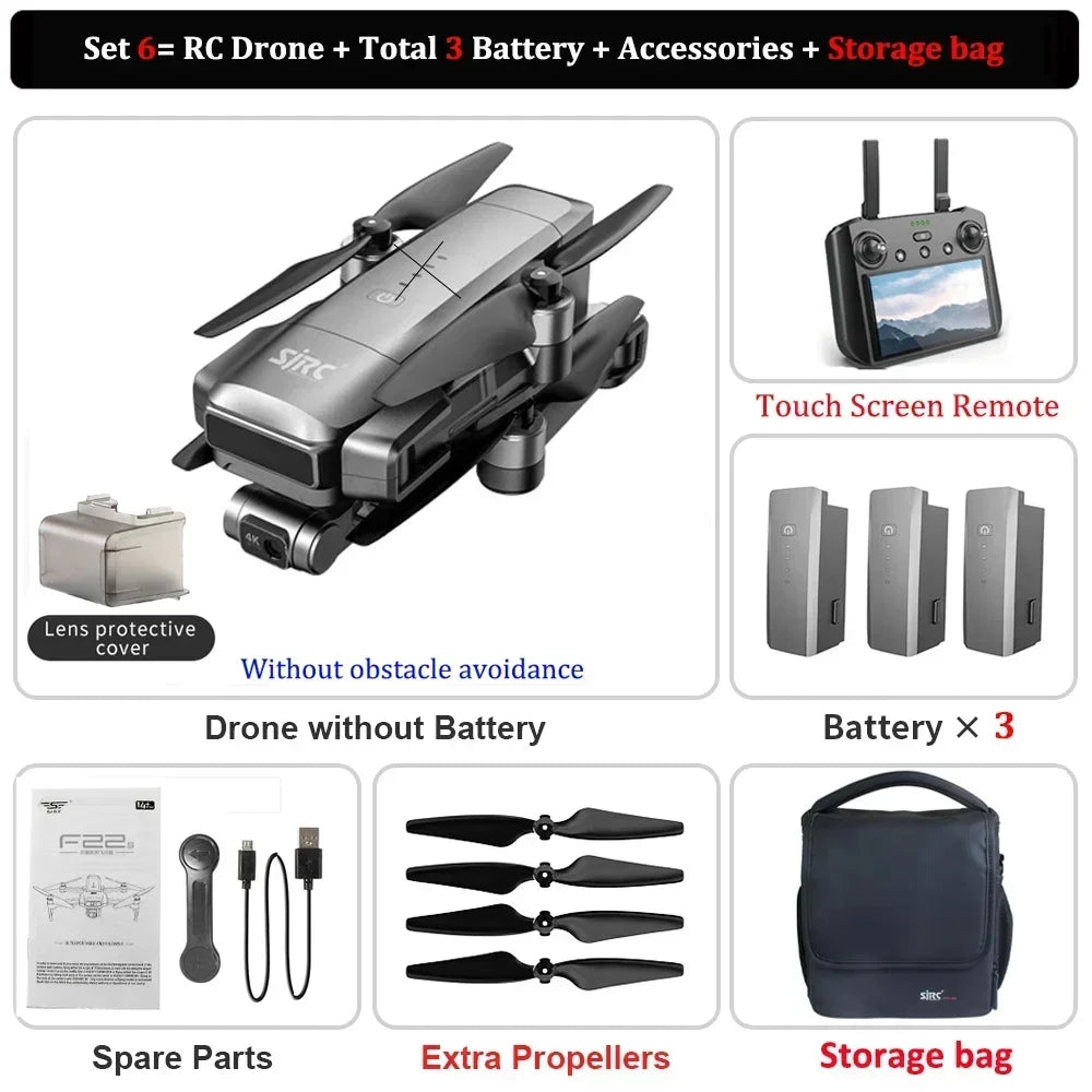 SJRC New F22 S3 PRO Drone 4K HD Professional Camera GPS  5G WiFi EIS Brushless FoldableQuadcopter FPV 3-Axis Gimbal RC Dron