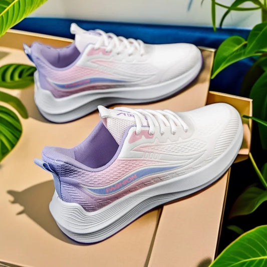 2025 Spring New Women's Shoes Soft soled Non tiring Foot Casual Versatile Running Shoes Comfortable Breathable Sports Shoes