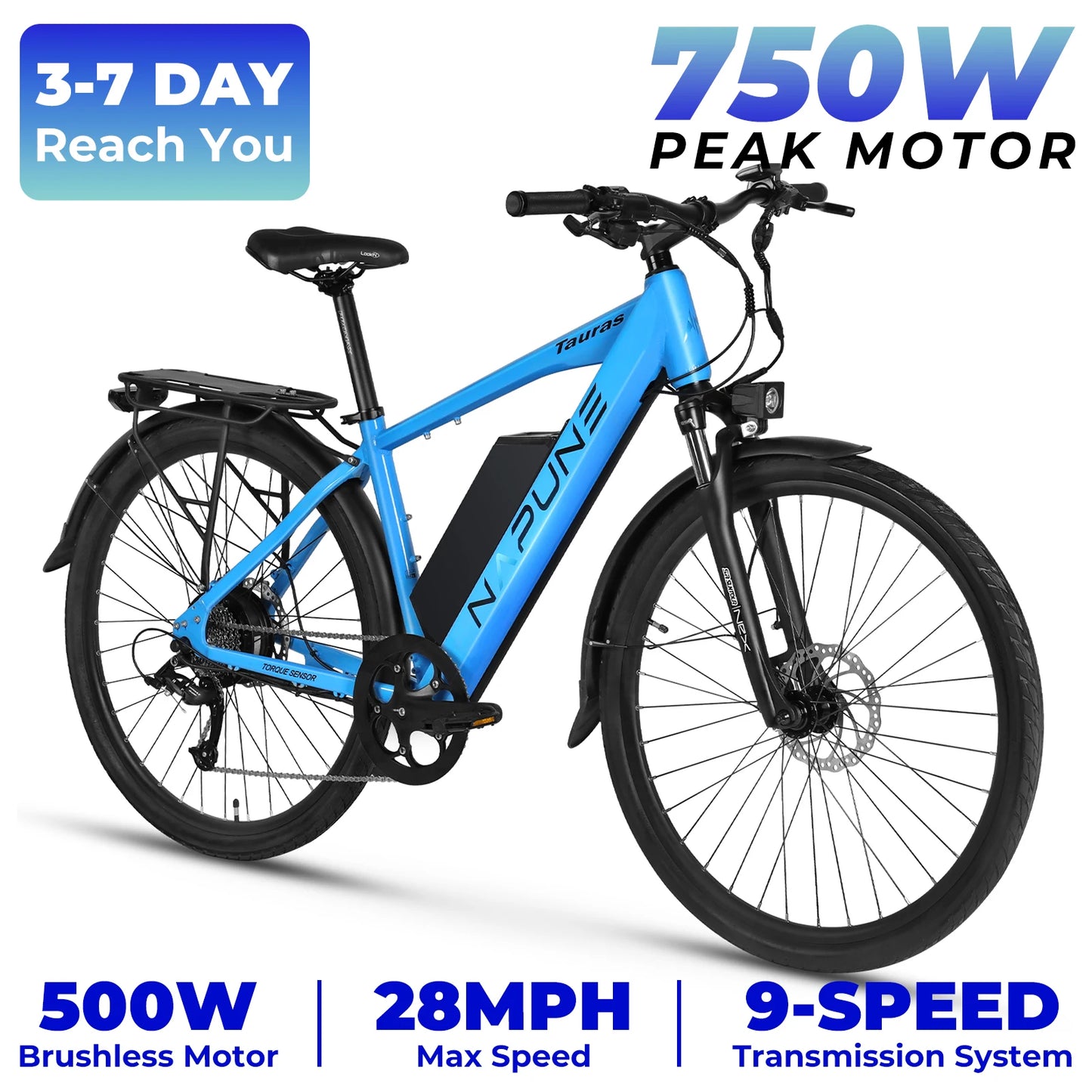 Electric Bike 26" Peak 750W 20Mph 7-Speed Front Ebike Suspension With Break Lcd Display Electric Bicycle For Adult