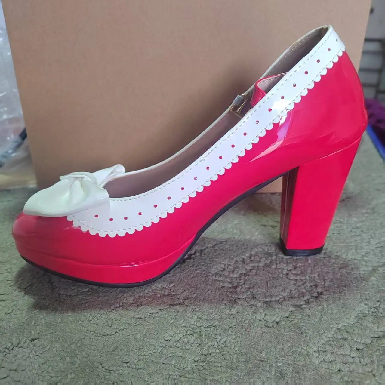 New style women's high heels elegant work single shoes thick heel waterproof platform party gathering OL women's single shoes