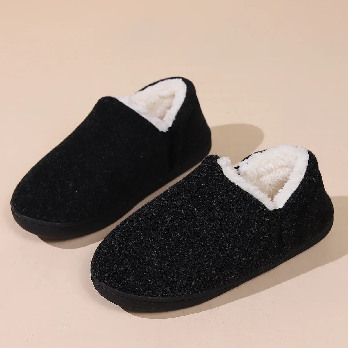 Winter Slippers For Men Outdoor Antiskid Men Slippers Fashion Casual Warm Fluffy Slippers Indoor Plush Flat Men Shoes