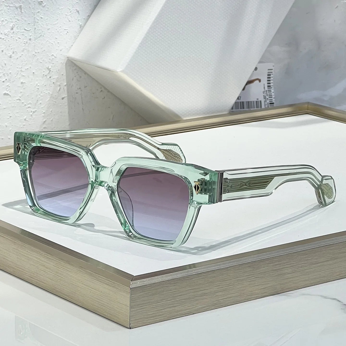 INS UTOPIA UV400 Thick Acetate Handmade Square Sunglasses Designer Trendy Eyewear Top Quality for Men and Women