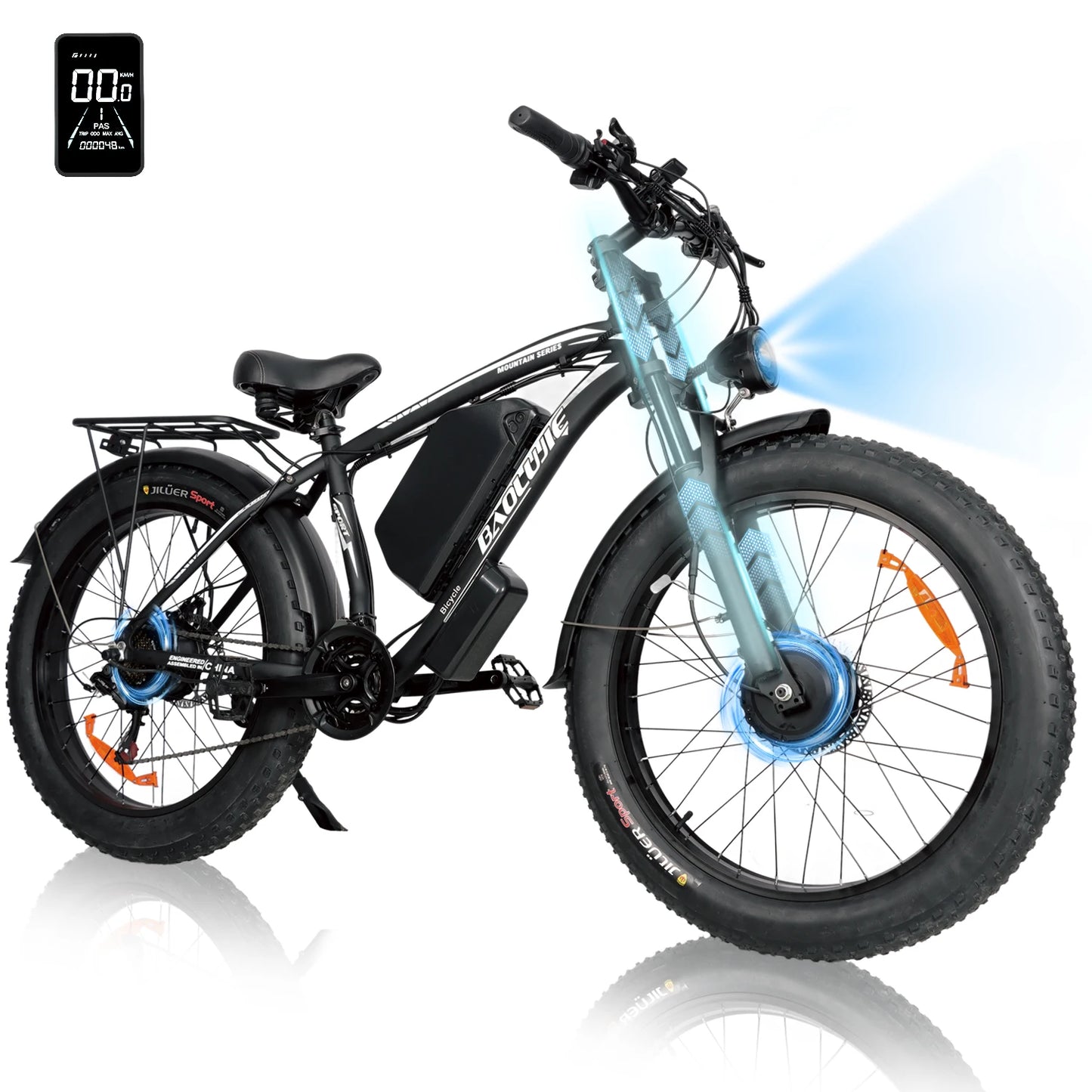 BAOLUJIE P2 3000W Ebike Mountain E-bike 52V 23AH Electric Bicycle 55KM/H Electric Bike for Adults Off-road【1 Year Warranty】