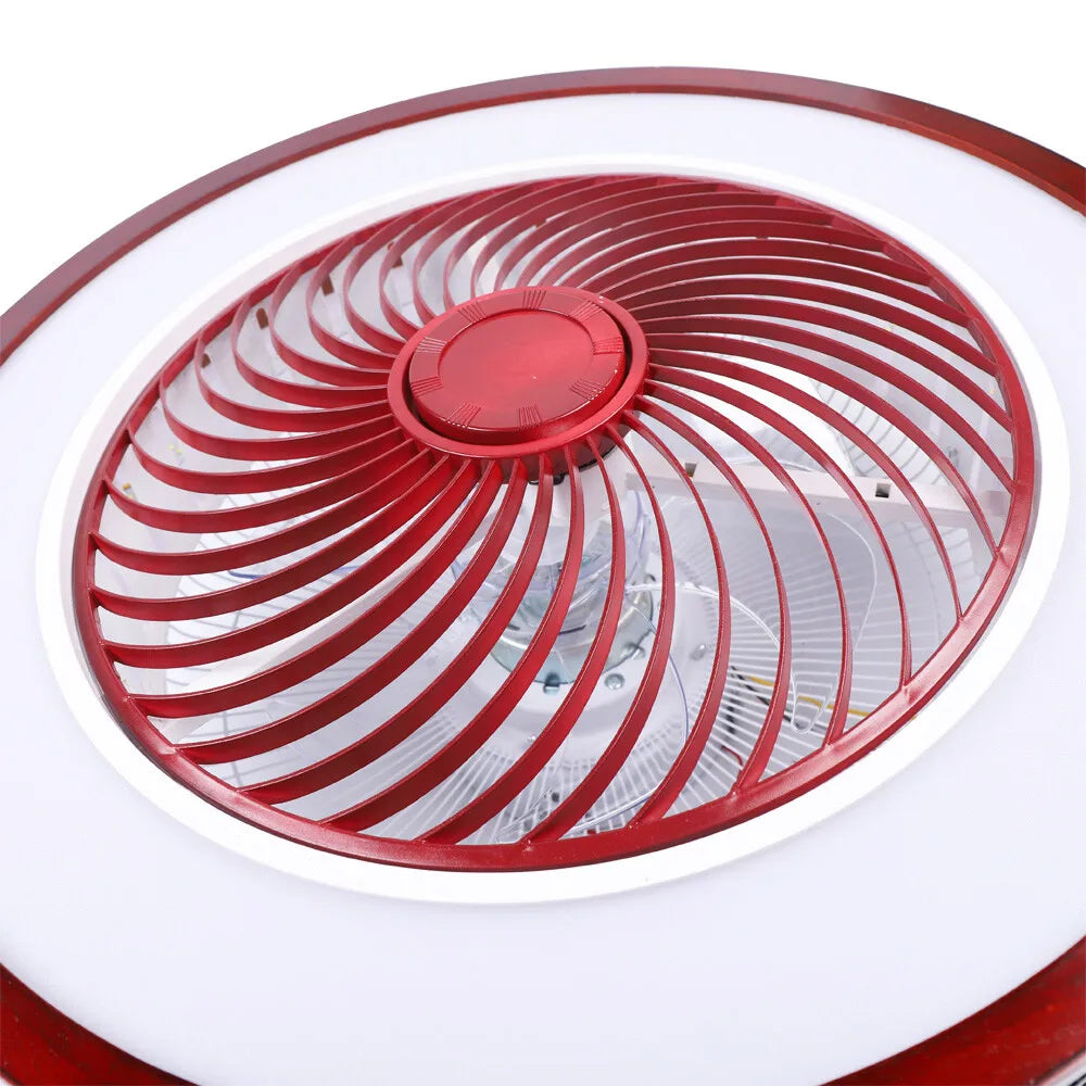 22" LED Ceiling Fan Light Chandelier Fan Lamp w/Remote Control Semi Flush Mount