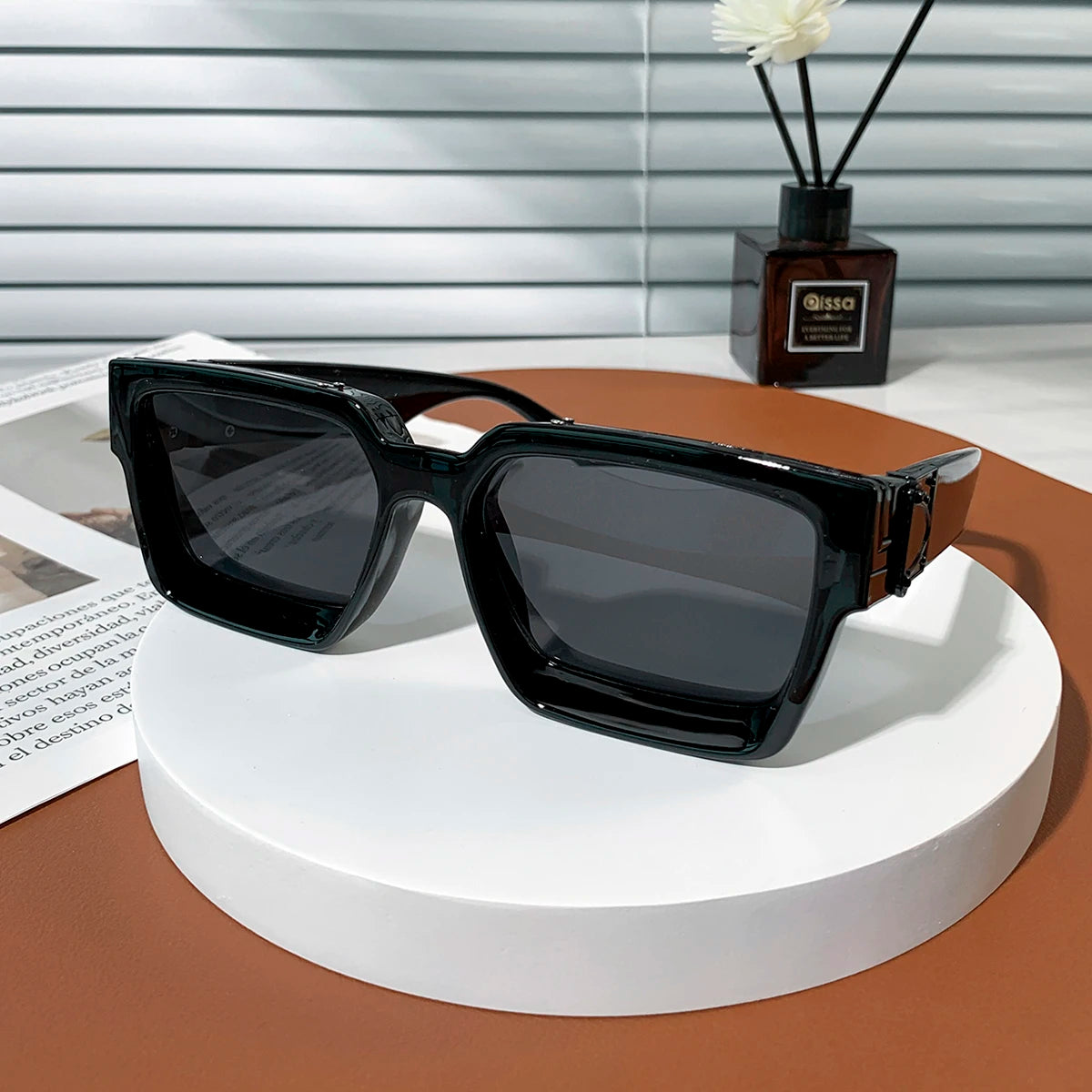 Ruiao Retro Black Millionaire Shades Luxury Sunglasses 2025 For Men Designer Famous Brand Square Sun Glasses Man Women Sunglass