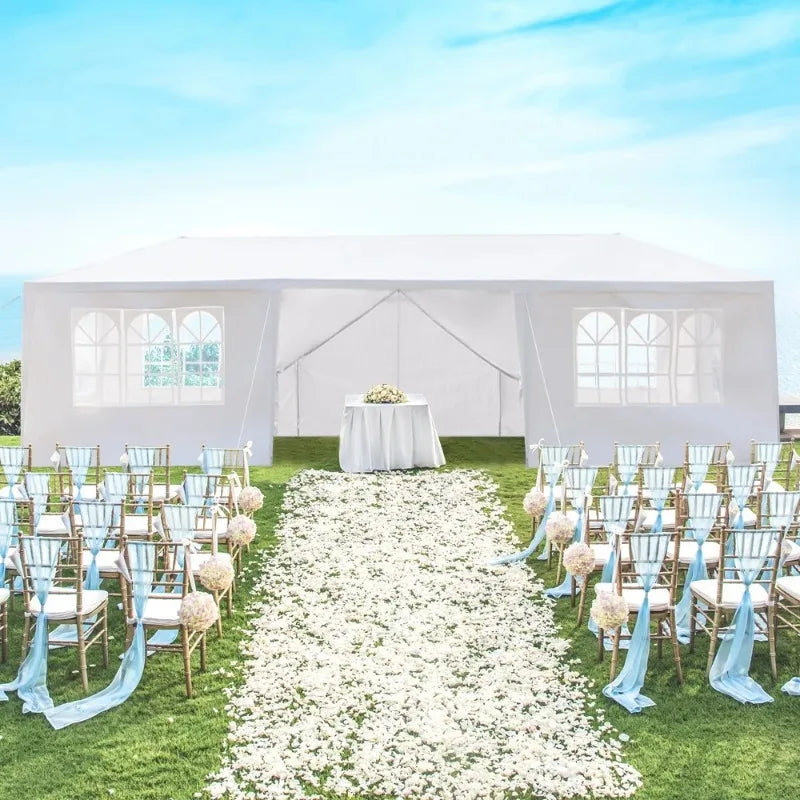 UBesGoo 10' x 30' Canopy Waterproof Party Tent Outdoor Tent 8 Sides White