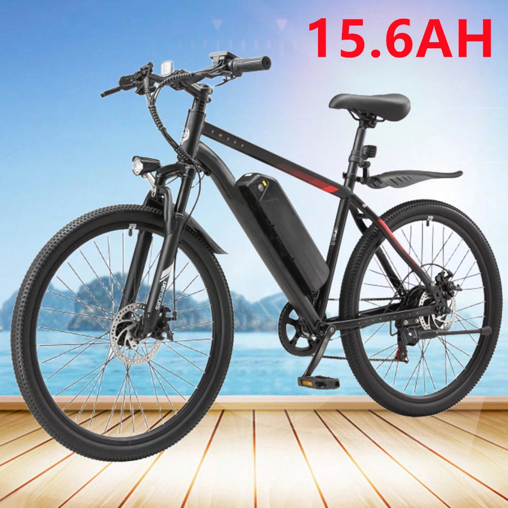 26" Electric Motorcycles Mountain E Bike for Adults, 750W Peak Motor Ebike 23Mph 33Miles 10.4AH 15.6AH Adults Electric Bicycle
