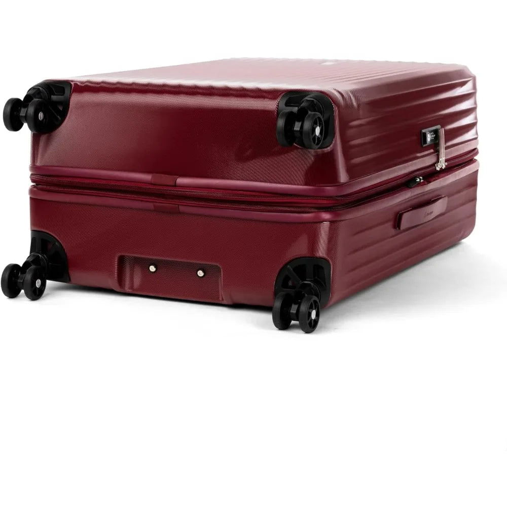 lightweight expandable hardside luggage with 8 spinner wheels and polycarbonate shell