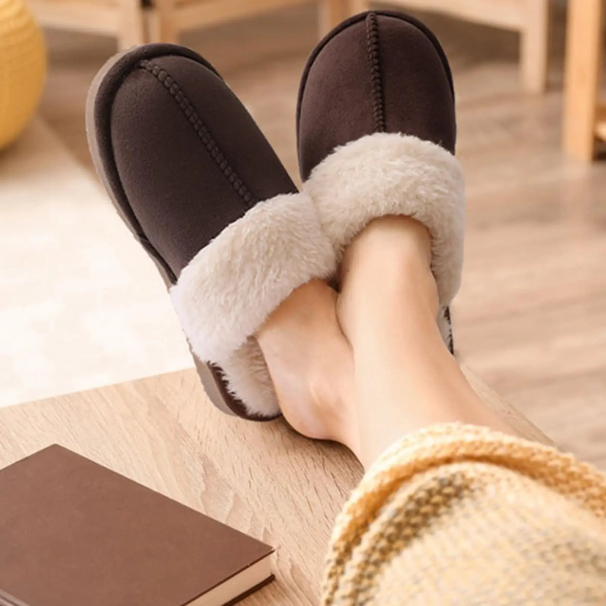 Winter Men Plush Slippers Fuzzy Soft Fluffy Men Slippers Fashion Men Slippers Indoor Warm Furry Fur House Flat Shoes
