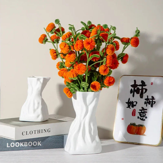 Creative Shell Plastic Vase Home Decor Folding Hydroponic Flower Arrangement Vase Living Room Entrance Landscape Art Flower Pot