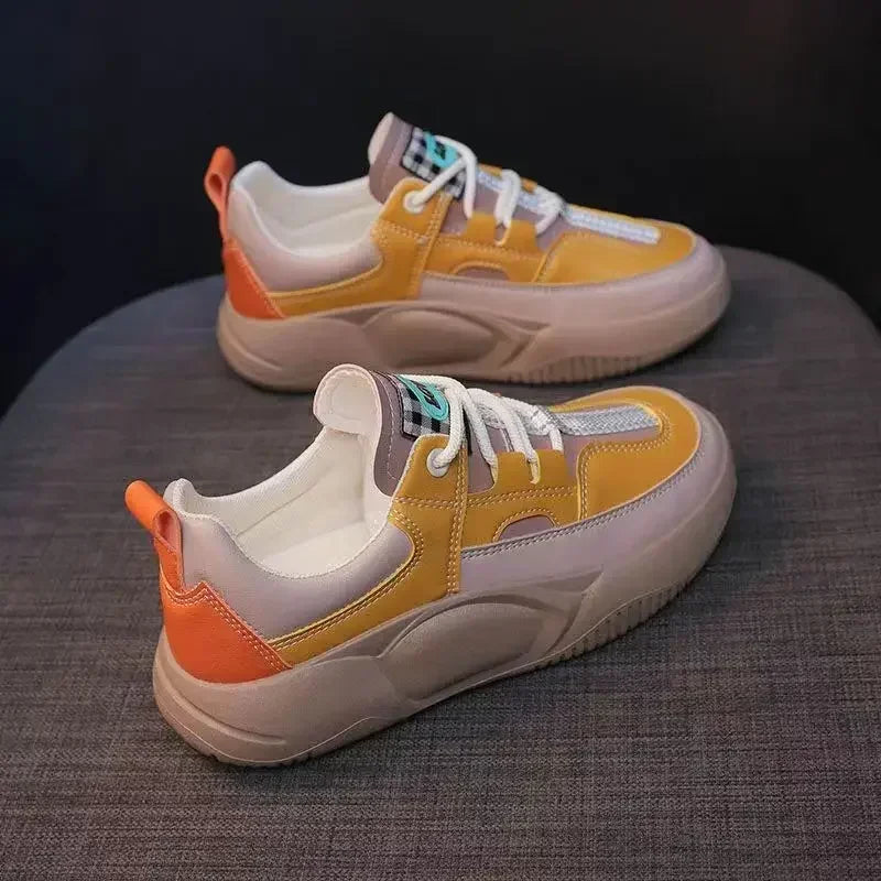 Women's Shoes Trendy Retro Casual Sneakers Round Toe Comfortable Platform Shoes Female Outdoor Tennis Sport Running Shoes 2024